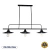 GloboStar® REGAL 01009 Vintage Φωτιστικό Οροφής Ράγα Τρίφωτο 3 x E27 IP20 Μαύρο Μέταλλο - Μ110 x Π26 x Υ75cm
