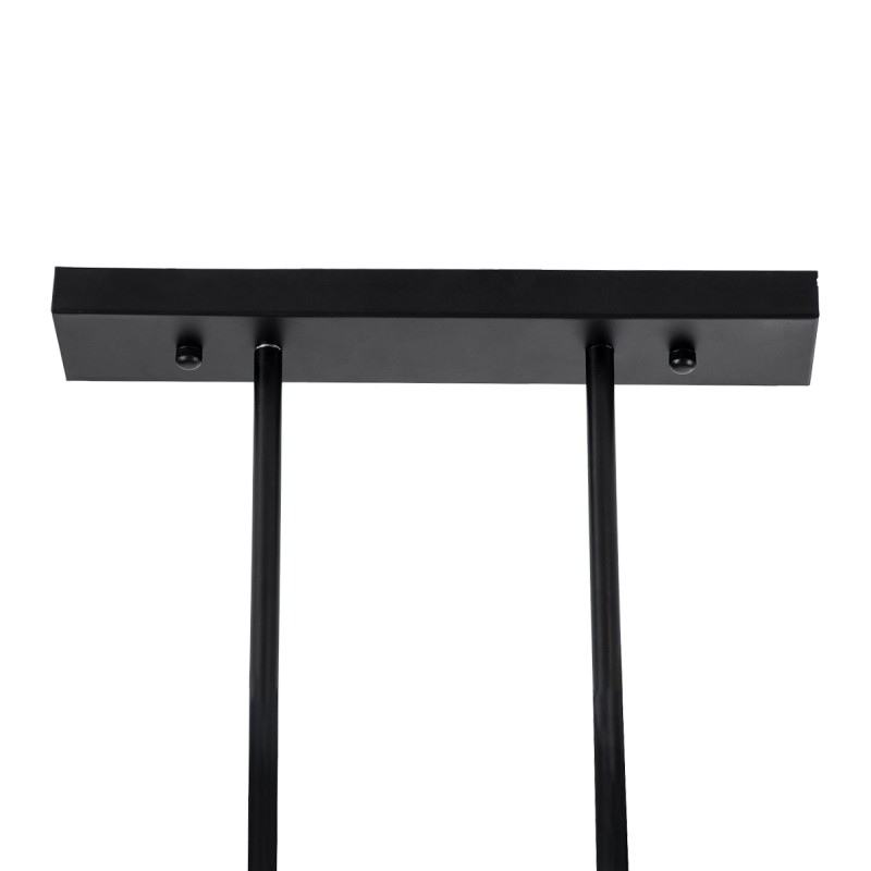 GloboStar® REGAL 01009 Vintage Φωτιστικό Οροφής Ράγα Τρίφωτο 3 x E27 IP20 Μαύρο Μέταλλο - Μ110 x Π26 x Υ75cm