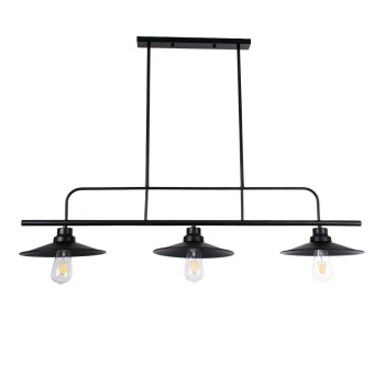 GLOBOSTAR® REGAL 01009 Vintage Φωτιστικό Οροφής με Ντουί 3 x E27 AC 220-240V IP20 - Μαύρο - Μ110 x Π26 x Υ75cm