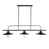 GloboStar® REGAL 01009 Vintage Φωτιστικό Οροφής Ράγα Τρίφωτο 3 x E27 IP20 Μαύρο Μέταλλο - Μ110 x Π26 x Υ75cm