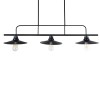 GloboStar® REGAL 01009 Vintage Φωτιστικό Οροφής Ράγα Τρίφωτο 3 x E27 IP20 Μαύρο Μέταλλο - Μ110 x Π26 x Υ75cm