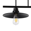 GloboStar® REGAL 01009 Vintage Φωτιστικό Οροφής Ράγα Τρίφωτο 3 x E27 IP20 Μαύρο Μέταλλο - Μ110 x Π26 x Υ75cm