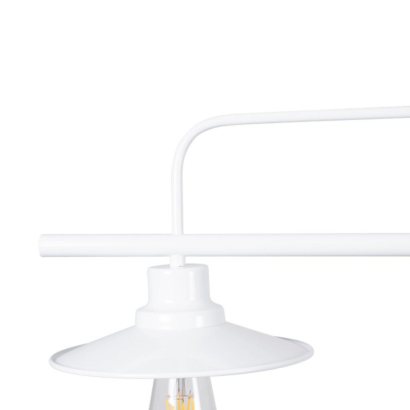 GloboStar® REGAL 01010 Vintage Φωτιστικό Οροφής Ράγα Τρίφωτο 3 x E27 IP20 Λευκό Μέταλλο - Μ110 x Π26 x Υ75cm