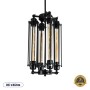 GLOBOSTAR® TUBING 01013 Vintage Κρεμαστό Φωτιστικό Οροφής με Ντουί 4 x E27 AC 220-240V IP20 - Μαύρο - Μ27 x Π27 x Y47cm