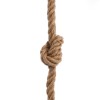 GloboStar® ROPE 01018 Vintage Κρεμαστό Φωτιστικό Ανάρτηση Μονόφωτο 1 x E27 IP20 Μπεζ Σχοινί - Μ3.5 x Π3.5 x Υ200cm