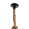 GloboStar® ROPE 01018 Vintage Κρεμαστό Φωτιστικό Ανάρτηση Μονόφωτο 1 x E27 IP20 Μπεζ Σχοινί - Μ3.5 x Π3.5 x Υ200cm