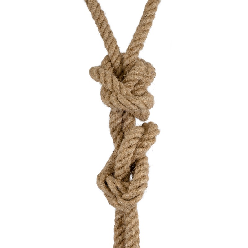 GLOBOSTAR® ROPE 01019 Boho Κρεμαστό Φωτιστικό Οροφής με Ντουί 2 x E27 AC 220-240V IP20 - Μπεζ - Μ38 x Π3.5 x Υ200cm