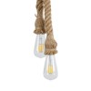 GLOBOSTAR® ROPE 01019 Boho Κρεμαστό Φωτιστικό Οροφής με Ντουί 2 x E27 AC 220-240V IP20 - Μπεζ - Μ38 x Π3.5 x Υ200cm