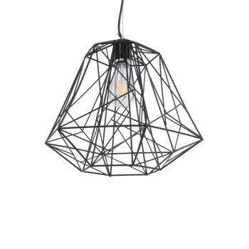 GLOBOSTAR® GRID 01022 Vintage Κρεμαστό Φωτιστικό Οροφής με Ντουί 1 x E27 AC 220-240V IP20 - Μαύρο - Μ40 x Π40 x Υ33cm