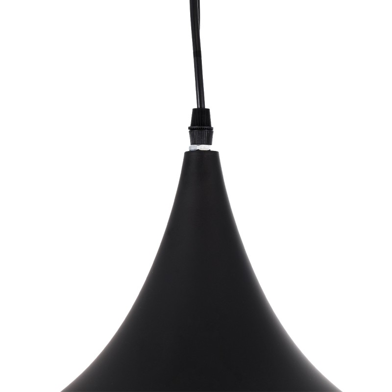 GloboStar® SHANGHAI 01025-A Μοντέρνο Κρεμαστό Φωτιστικό Καμπάνα Μονόφωτο 1 x E27 IP20 Μαύρο & Χρυσό Μέταλλο - Μ24 x Π24 x Υ30cm