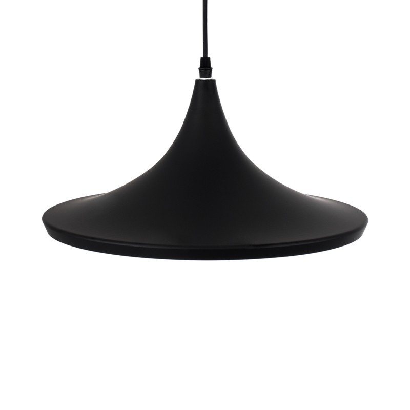 GloboStar® SHANGHAI 01025-B Μοντέρνο Κρεμαστό Φωτιστικό Καμπάνα Μονόφωτο 1 x E27 IP20 Μαύρο & Χρυσό Μέταλλο - Μ37 x Π37 x Υ20cm