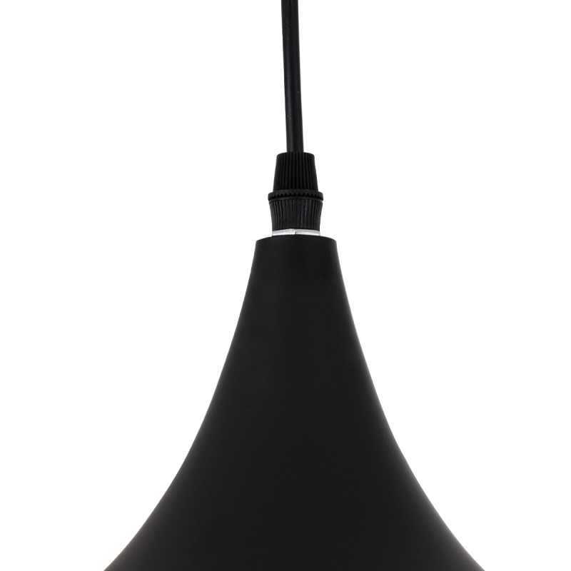 GloboStar® SHANGHAI 01025-B Μοντέρνο Κρεμαστό Φωτιστικό Καμπάνα Μονόφωτο 1 x E27 IP20 Μαύρο & Χρυσό Μέταλλο - Μ37 x Π37 x Υ20cm