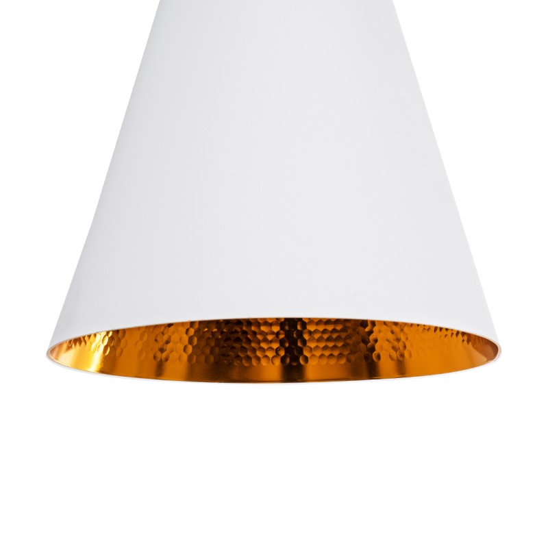 GloboStar® SHANGHAI 01026 Μοντέρνο Κρεμαστό Φωτιστικό Καμπάνα Σετ Τρίφωτο 3 x E27 IP20 Λευκό & Χρυσό Μέταλλο - Μ79.5 x Π79.5 x Υ38cm