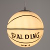 GloboStar® SPALDING NBA 01031 Παιδικό Κρεμαστό Φωτιστικό Μπάλα Μονόφωτο 1 x E27 IP20 Λευκό & Μαύρο Γυαλί - Μ25 x Π25 x Υ25cm