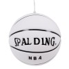 GloboStar® SPALDING NBA 01031 Παιδικό Κρεμαστό Φωτιστικό Μπάλα Μονόφωτο 1 x E27 IP20 Λευκό & Μαύρο Γυαλί - Μ25 x Π25 x Υ25cm