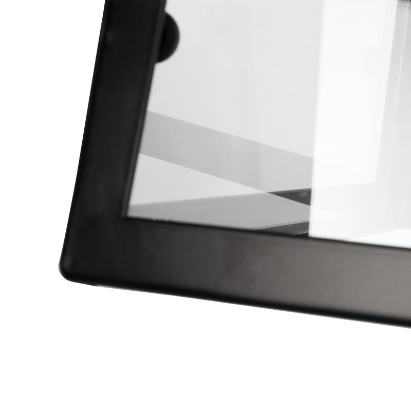 GloboStar® ASETYLIN 01032 Vintage Επιτοίχιο Φωτιστικό Απλίκα Μονόφωτο 1 x E27 IP20 Μαύρο Μέταλλο με Διάφανο Γυαλί - Μ18 x Π17 x Υ37cm