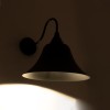 GloboStar® BELL 01038 Vintage Επιτοίχιο Φωτιστικό Απλίκα Μονόφωτο 1 x E27 IP20 Μαύρο Μέταλλο - Μ35 x Π28.5 x Υ30cm