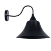 GloboStar® BELL 01038 Vintage Επιτοίχιο Φωτιστικό Απλίκα Μονόφωτο 1 x E27 IP20 Μαύρο Μέταλλο - Μ35 x Π28.5 x Υ30cm