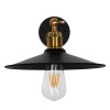 GloboStar® MINIMALL 01039 Vintage Επιτοίχιο Φωτιστικό Απλίκα Μονόφωτο 1 x E27 IP20 Μαύρο & Χρυσό Μέταλλο - Μ22 x Π39 x Υ18cm