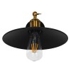 GloboStar® MINIMALL 01039 Vintage Επιτοίχιο Φωτιστικό Απλίκα Μονόφωτο 1 x E27 IP20 Μαύρο & Χρυσό Μέταλλο - Μ22 x Π39 x Υ18cm