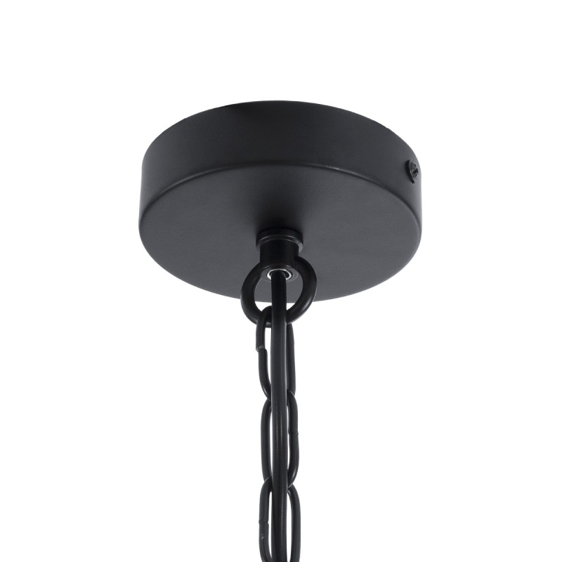 GloboStar® LIMA 01040 Vintage Κρεμαστό Φωτιστικό Ανάρτηση Μονόφωτο 1 x E27 IP20 Μαύρο Μέταλλο - Μ17 x Π14 x Υ26cm