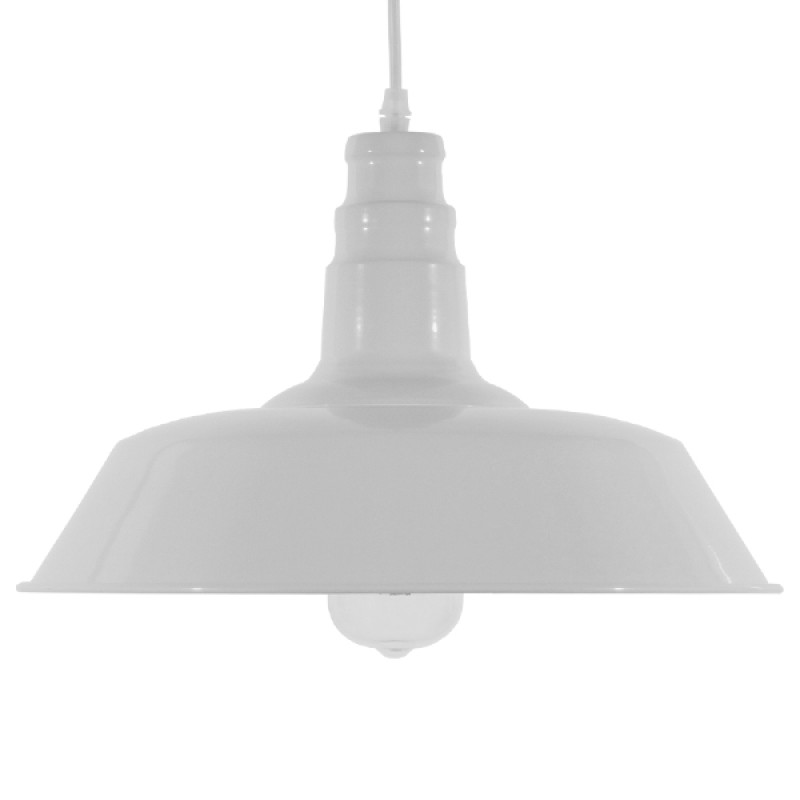 GloboStar® RAY 01043 Vintage Κρεμαστό Φωτιστικό Καμπάνα Μονόφωτο 1 x E27 IP20 Λευκό Μέταλλο - Μ36 x Π36 x Υ25cm