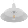 GloboStar® RAY 01043 Vintage Κρεμαστό Φωτιστικό Καμπάνα Μονόφωτο 1 x E27 IP20 Λευκό Μέταλλο - Μ36 x Π36 x Υ25cm