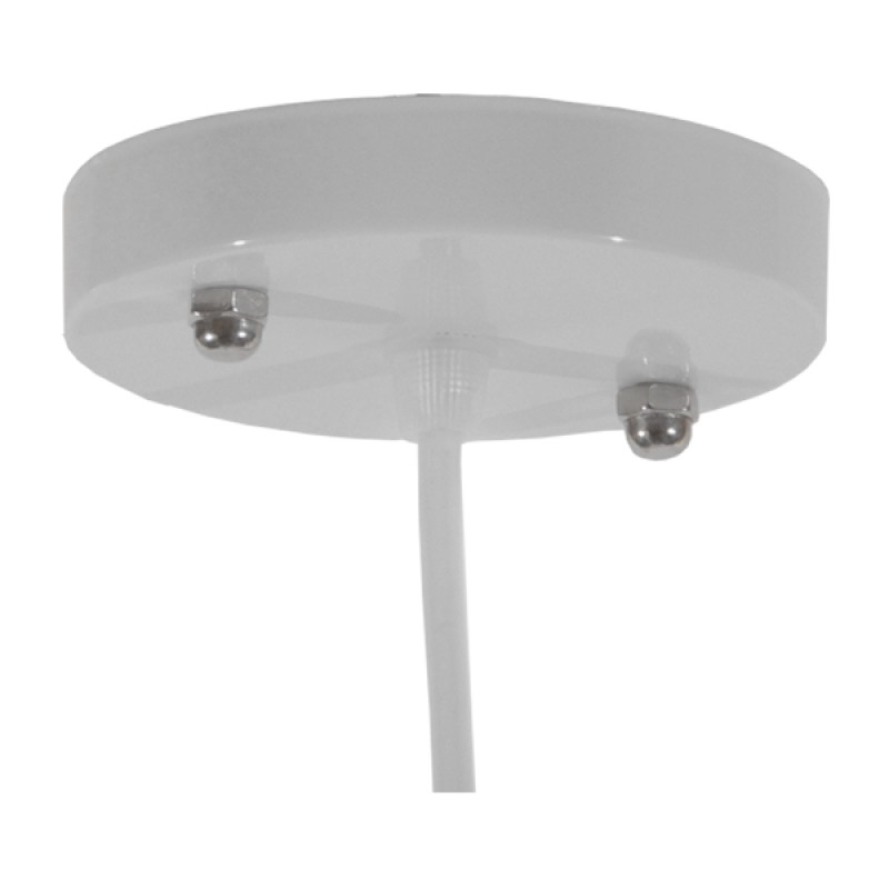 GloboStar® RAY 01043 Vintage Κρεμαστό Φωτιστικό Καμπάνα Μονόφωτο 1 x E27 IP20 Λευκό Μέταλλο - Μ36 x Π36 x Υ25cm