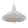 GloboStar® RAY 01044 Vintage Κρεμαστό Φωτιστικό Καμπάνα Μονόφωτο 1 x E27 IP20 Λευκό Μέταλλο - Μ26 x Π26 x Υ25cm