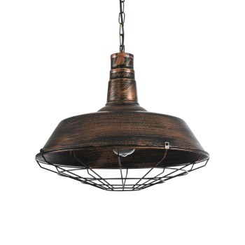 GLOBOSTAR® RAY 01045 Vintage Κρεμαστό Φωτιστικό Οροφής με Ντουί 1 x E27 AC 220-240V IP20 - Χάλκινο Εφέ Σκουριάς - Μ46 x Π46 x Υ36cm