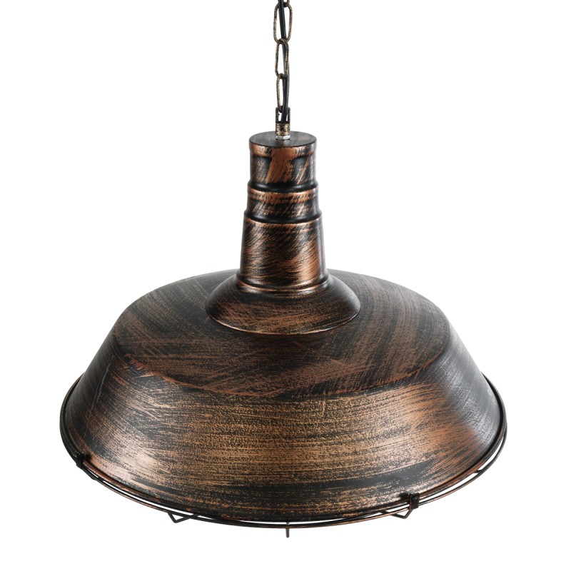 GloboStar® BARN 01045 Vintage Κρεμαστό Φωτιστικό Καμπάνα Μονόφωτο 1 x E27 IP20 Χάλκινο Μέταλλο - Μ46 x Π46 x Υ36cm