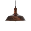 GloboStar® RAY 01046 Vintage Κρεμαστό Φωτιστικό Καμπάνα Μονόφωτο 1 x E27 IP20 Χάλκινο Μέταλλο - Μ36 x Π36 x Υ25cm