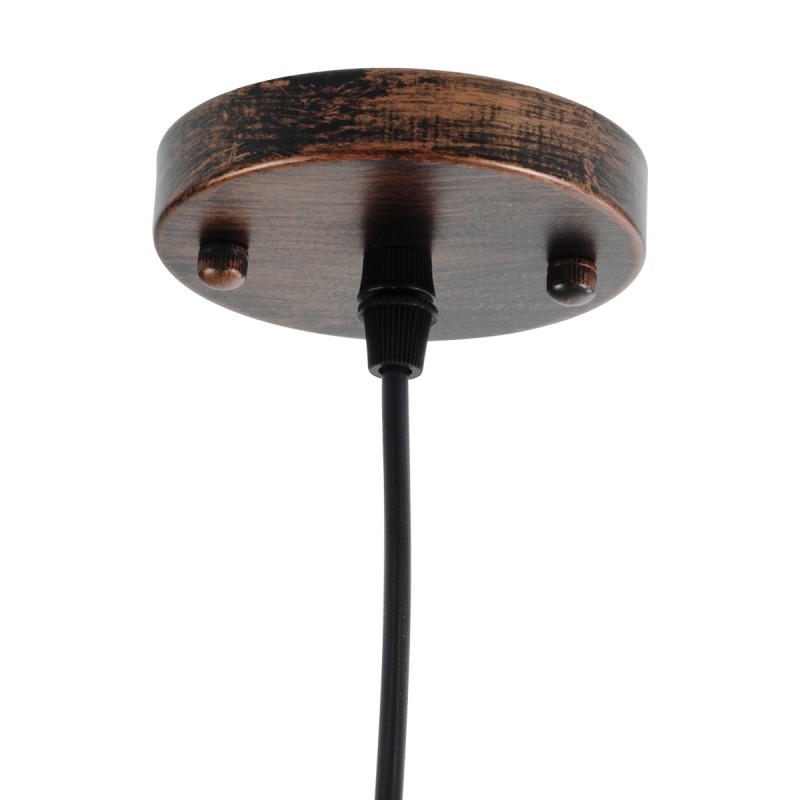 GloboStar® RAY 01047 Vintage Κρεμαστό Φωτιστικό Καμπάνα Μονόφωτο 1 x E27 IP20 Χάλκινο Μέταλλο - Μ26 x Π26 x Υ25cm
