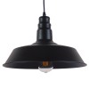 GloboStar® RAY 01049 Vintage Κρεμαστό Φωτιστικό Καμπάνα Μονόφωτο 1 x E27 IP20 Μαύρο Μέταλλο - Μ36 x Π36 x Υ25cm
