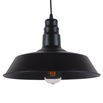 GLOBOSTAR® RAY 01049 Vintage Κρεμαστό Φωτιστικό Οροφής με Ντουί 1 x E27 AC 220-240V IP20 - Μαύρο - Μ36 x Π36 x Υ25cm