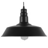 GloboStar® RAY 01049 Vintage Κρεμαστό Φωτιστικό Καμπάνα Μονόφωτο 1 x E27 IP20 Μαύρο Μέταλλο - Μ36 x Π36 x Υ25cm