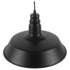 GloboStar® RAY 01049 Vintage Κρεμαστό Φωτιστικό Καμπάνα Μονόφωτο 1 x E27 IP20 Μαύρο Μέταλλο - Μ36 x Π36 x Υ25cm