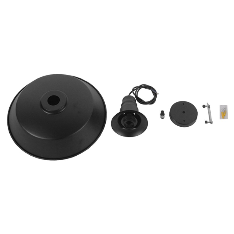 GloboStar® RAY 01049 Vintage Κρεμαστό Φωτιστικό Καμπάνα Μονόφωτο 1 x E27 IP20 Μαύρο Μέταλλο - Μ36 x Π36 x Υ25cm