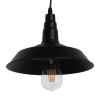 GloboStar® RAY 01050 Vintage Κρεμαστό Φωτιστικό Καμπάνα Μονόφωτο 1 x E27 IP20 Μαύρο Μέταλλο - Μ26 x Π26 x Υ25cm