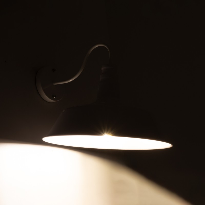 GloboStar® SORD 01051 Vintage Επιτοίχιο Φωτιστικό Απλίκα Μονόφωτο 1 x E27 IP20 Λευκό Μέταλλο - Μ36 x Π42 x Υ32cm