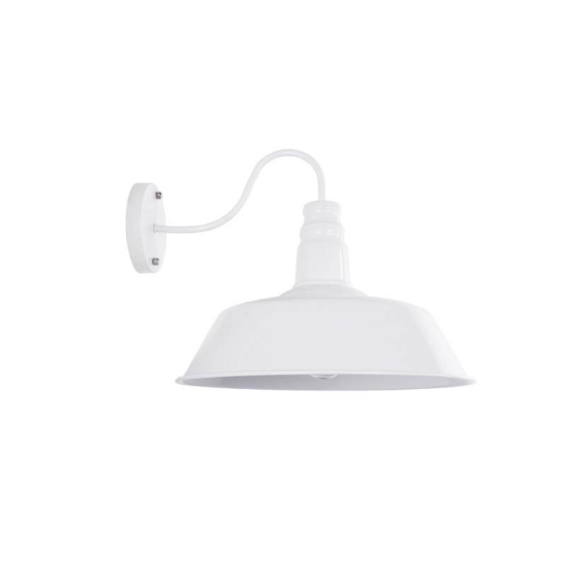 GloboStar® SORD 01051 Vintage Επιτοίχιο Φωτιστικό Απλίκα Μονόφωτο 1 x E27 IP20 Λευκό Μέταλλο - Μ36 x Π42 x Υ32cm