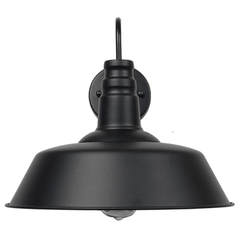 GloboStar® SORD 01053 Vintage Επιτοίχιο Φωτιστικό Απλίκα Μονόφωτο 1 x E27 IP20 Μαύρο Μέταλλο - Μ36 x Π42 x Υ32cm
