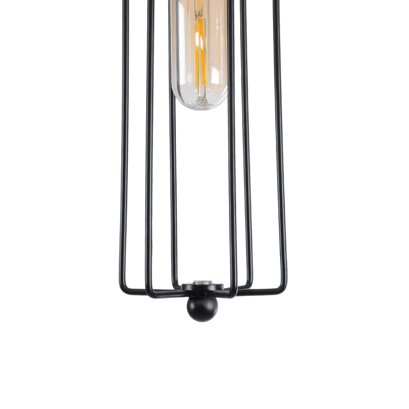 GloboStar® KLECE 01057 Vintage Κρεμαστό Φωτιστικό Ανάρτηση Μονόφωτο 1 x E27 IP20 Μαύρο & Χρυσό Μέταλλο - Μ8 x Π8 x Υ28cm