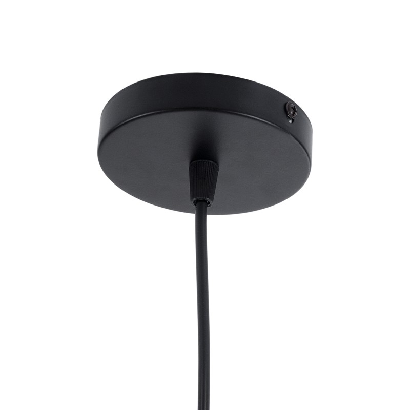 GloboStar® ZEBRA 01062 Vintage Κρεμαστό Φωτιστικό Πλέγμα Μονόφωτο 1 x E27 IP20 Μαύρο Μέταλλο - Μ15 x Π15 x Y24cm