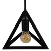 GloboStar® TRIANGLE 01063 Μοντέρνο Κρεμαστό Φωτιστικό Ανάρτηση Μονόφωτο 1 x E27 IP20 Μαύρο Μέταλλο - Μ25 x Π25 x Y21cm