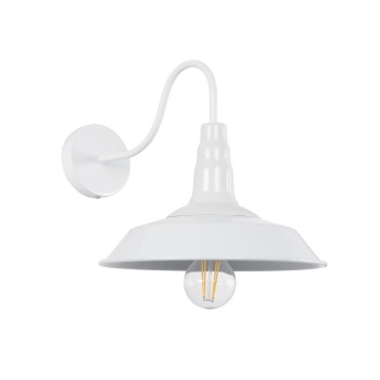 GLOBOSTAR® RAY 01066 Vintage Φωτιστικό Τοίχου - Απλίκα με Ντουί 1 x E27 AC 220-240V IP20 - Λευκό - Μ26 x Π37 x Υ32cm