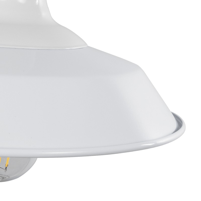 GloboStar® SORD 01066 Vintage Επιτοίχιο Φωτιστικό Απλίκα Μονόφωτο 1 x E27 IP20 Λευκό Μέταλλο - Μ26 x Π37 x Υ24cm