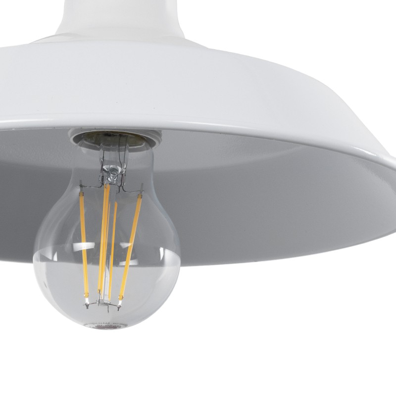 GloboStar® SORD 01066 Vintage Επιτοίχιο Φωτιστικό Απλίκα Μονόφωτο 1 x E27 IP20 Λευκό Μέταλλο - Μ26 x Π37 x Υ24cm