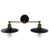 GLOBOSTAR® MINIMALL 01069 Vintage Φωτιστικό Τοίχου - Απλίκα με Ντουί 2 x E27 AC 220-240V IP20 - Μαύρο & Χρυσό - Μ30 x Π60 x Υ18cm