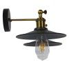 GLOBOSTAR® MINIMALL 01069 Vintage Φωτιστικό Τοίχου - Απλίκα με Ντουί 2 x E27 AC 220-240V IP20 - Μαύρο & Χρυσό - Μ30 x Π60 x Υ18cm